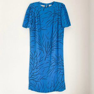 1980s Liz Claiborne A-Line Printed Dress, Womens Size 8 Petite